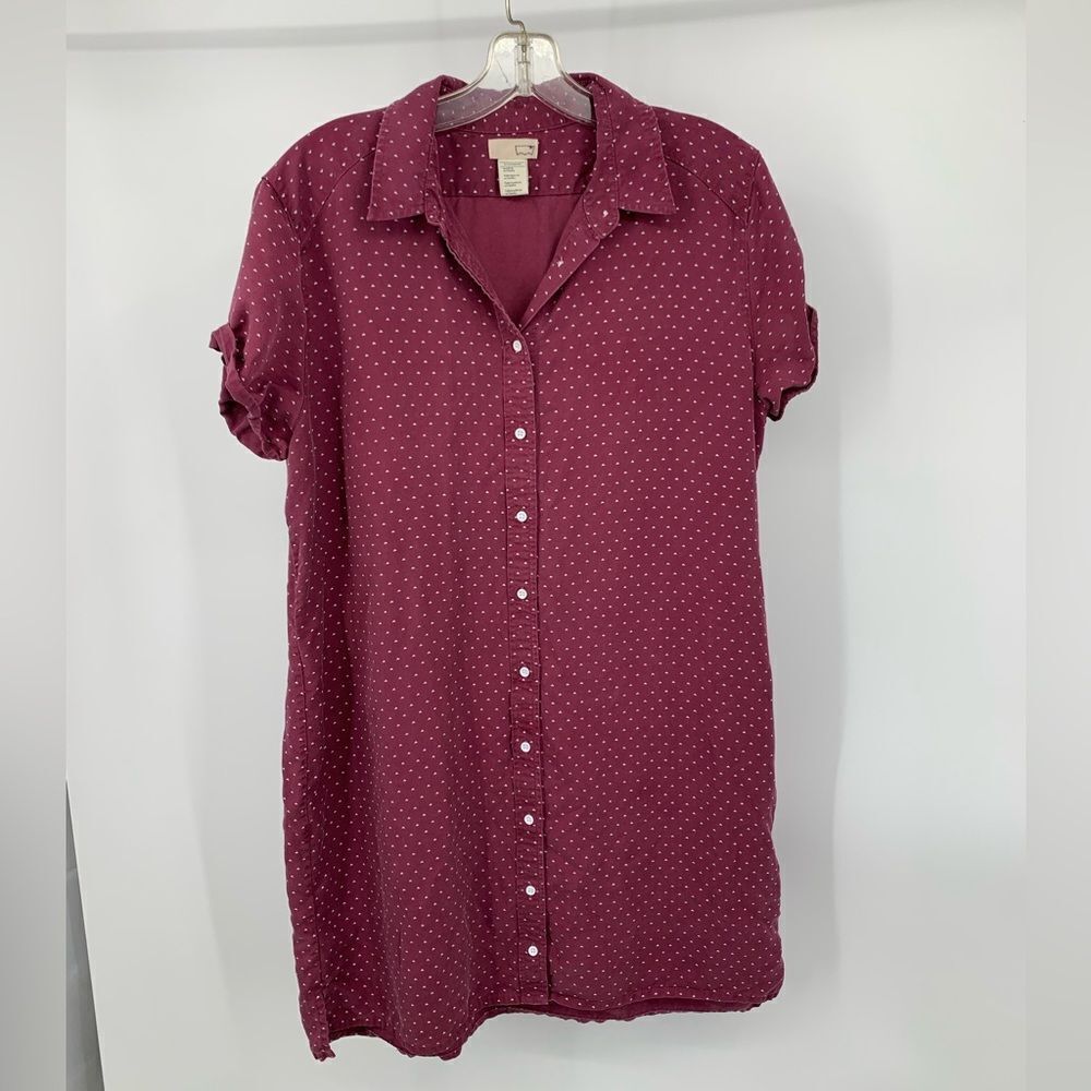 Levi’s | Burgundy Polka Dot Shirt dress | XL